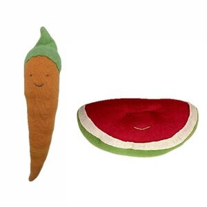 Under the Nile 100% Organic Egyptian Cotton Watermelon and Carrot Plush Toy